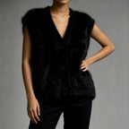 Zoey - Women's Fuzzy Knit Button-Front Vest 6